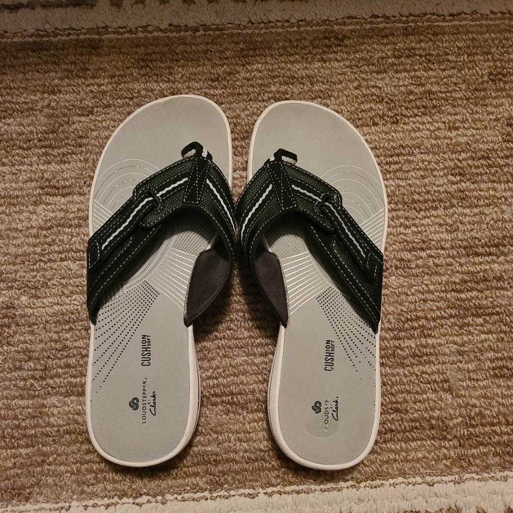 Clark black Flip Flops Size 7